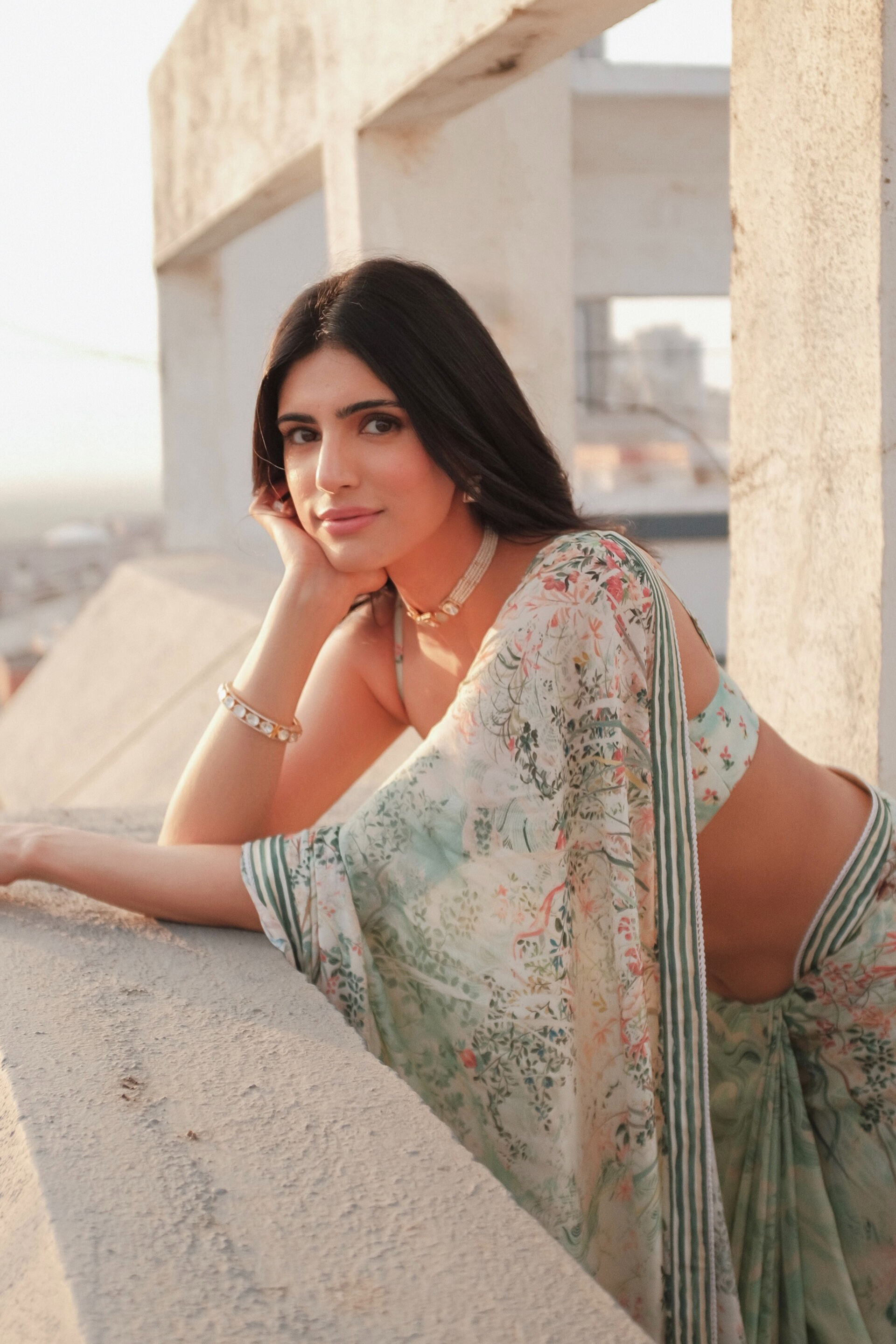 Komakal Printed Silk Saree - Sage, , image 3